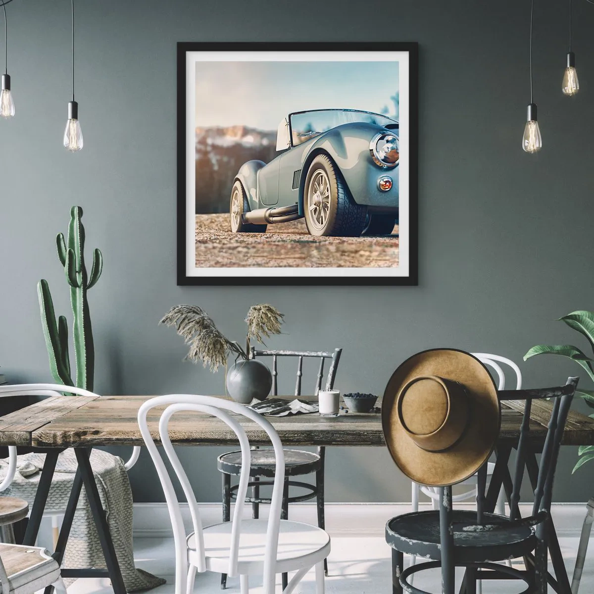 Affiche dans un cadre noir - Poster - Ce qui compte c'est le style - 50x50 cm