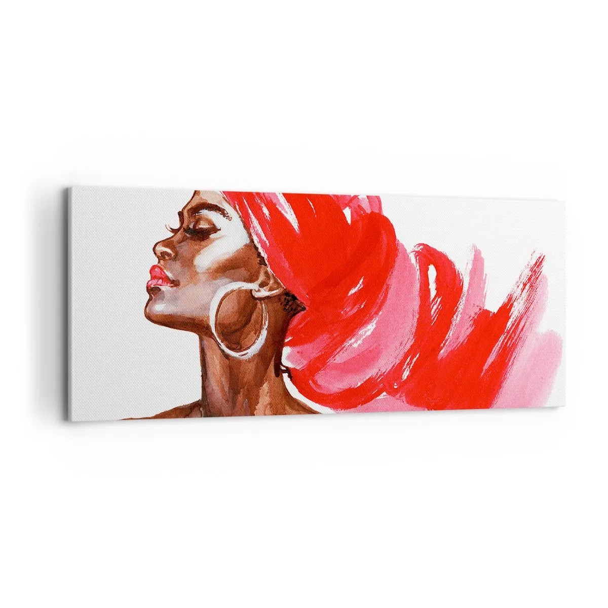 Impression sur toile - Image sur toile - "Les cheveux dans le vent" - 100x40 cm