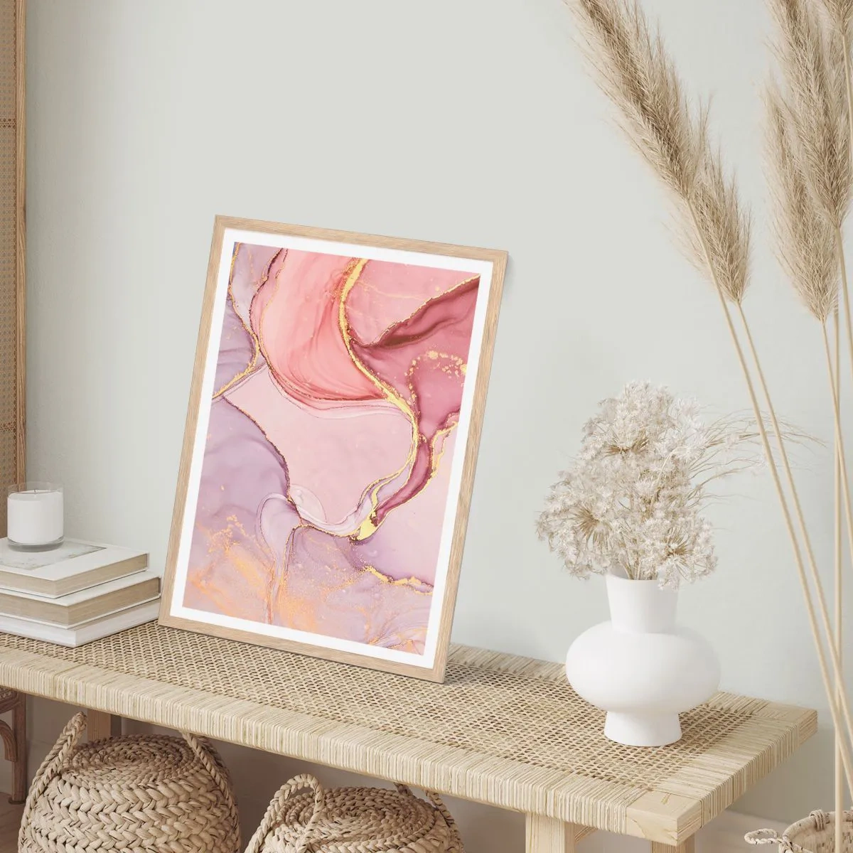 Affiche dans un chêne clair - Poster - Caresse de couleurs - 50x70 cm