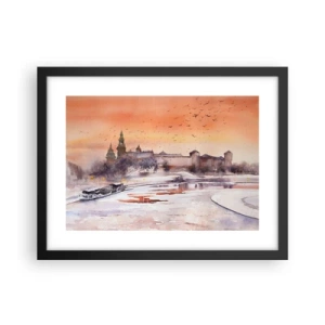 Affiche dans un cadre noir - Poster - Coucher de soleil royal - 40x30 cm