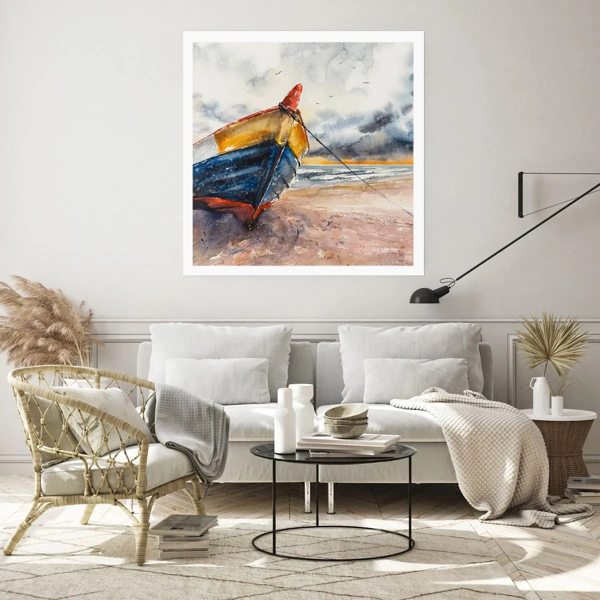 Affiche - Poster - Repos sur le rivage - 40x40 cm