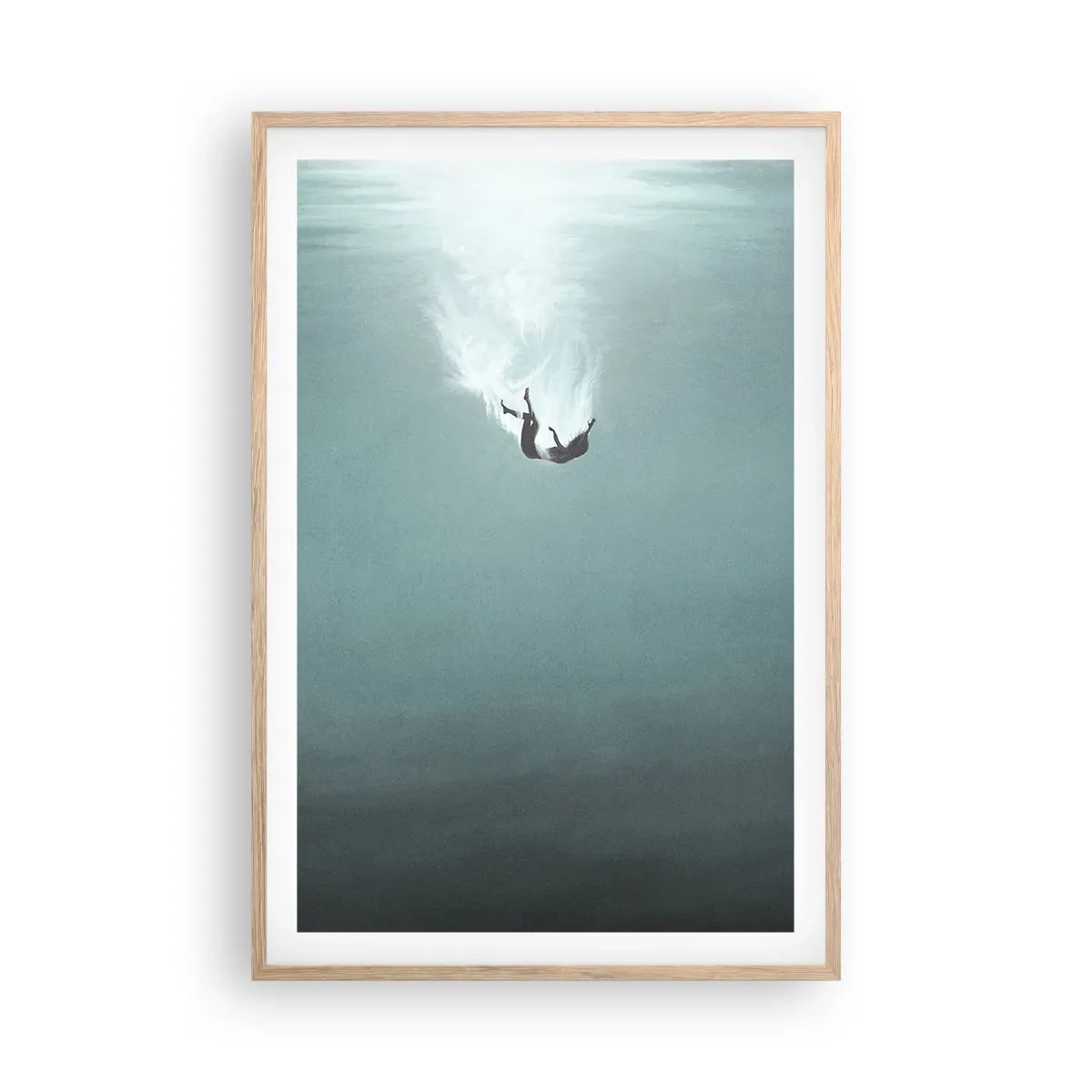 Affiche dans un chêne clair - Poster - Dans les bras de l'océan - 61x91 cm