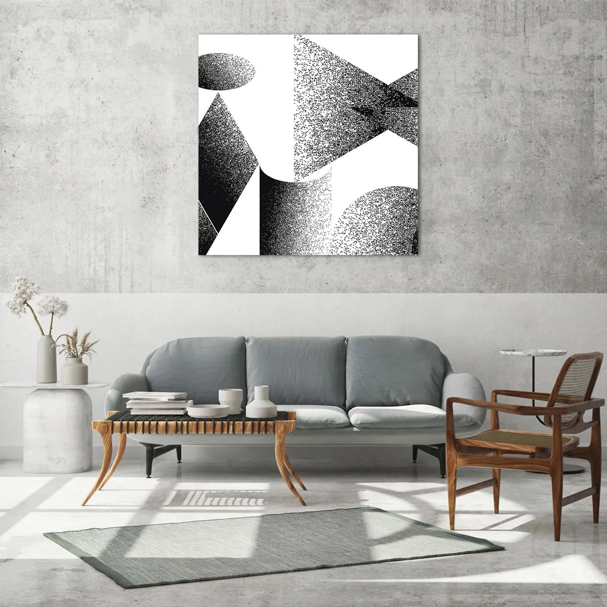 Impression sur verre - Image sur verre - Angles et ovales - 60x60 cm