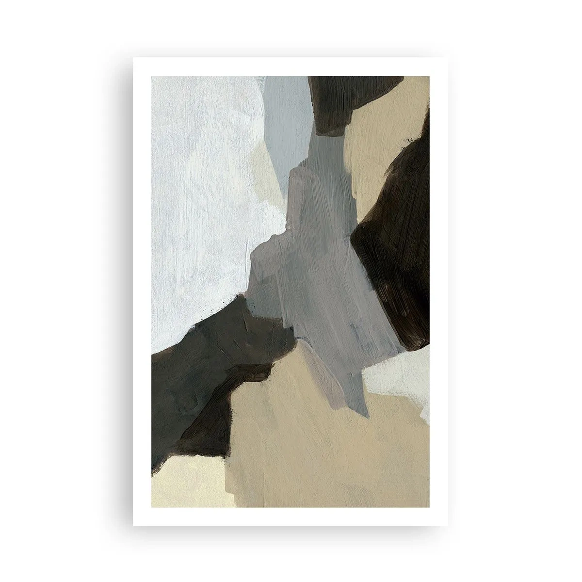 Affiche - Poster - Abstraction : le carrefour du gris - 61x91 cm