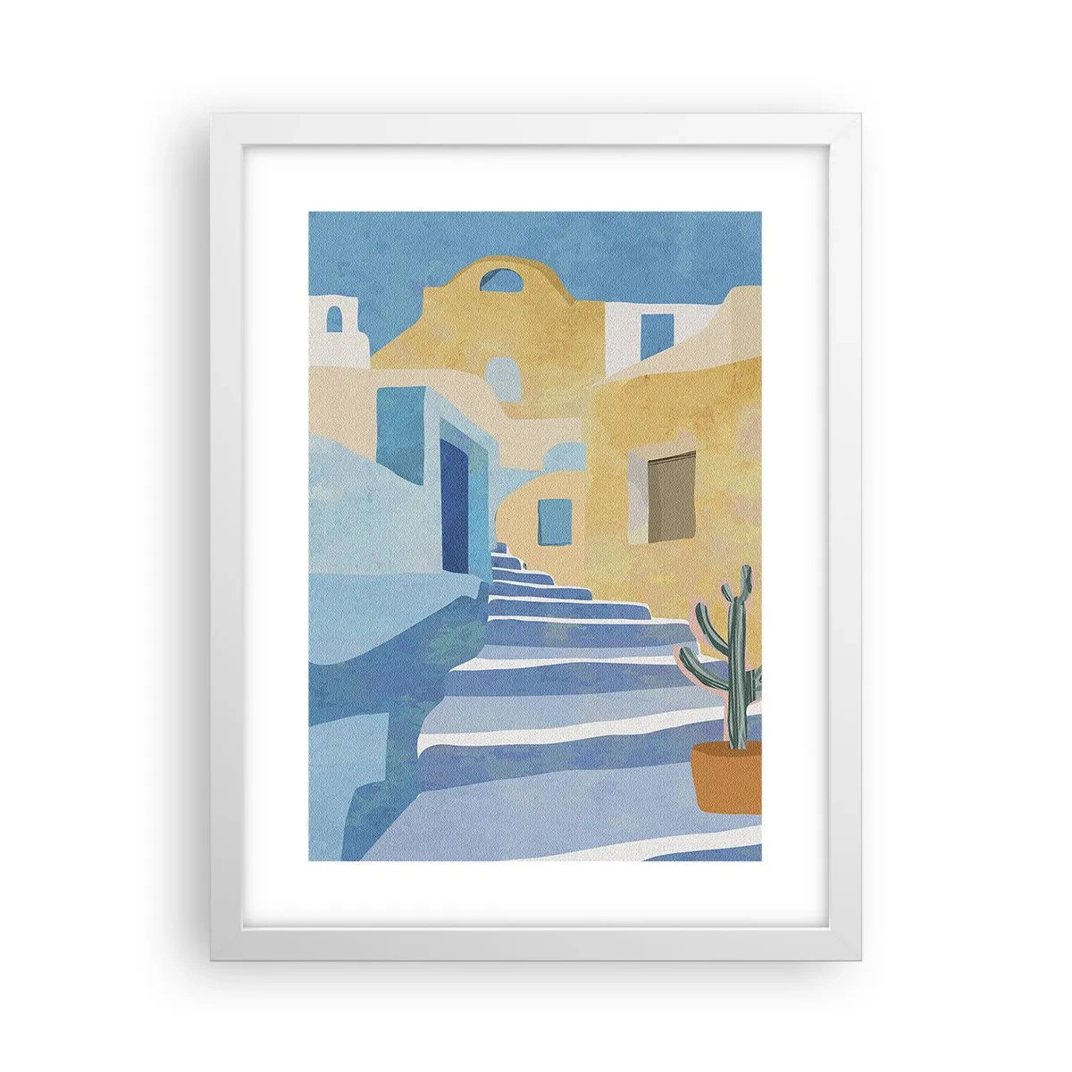 Affiche dans un cadre blanc - Poster - Une journée dans une ville arabe - 30x40 cm