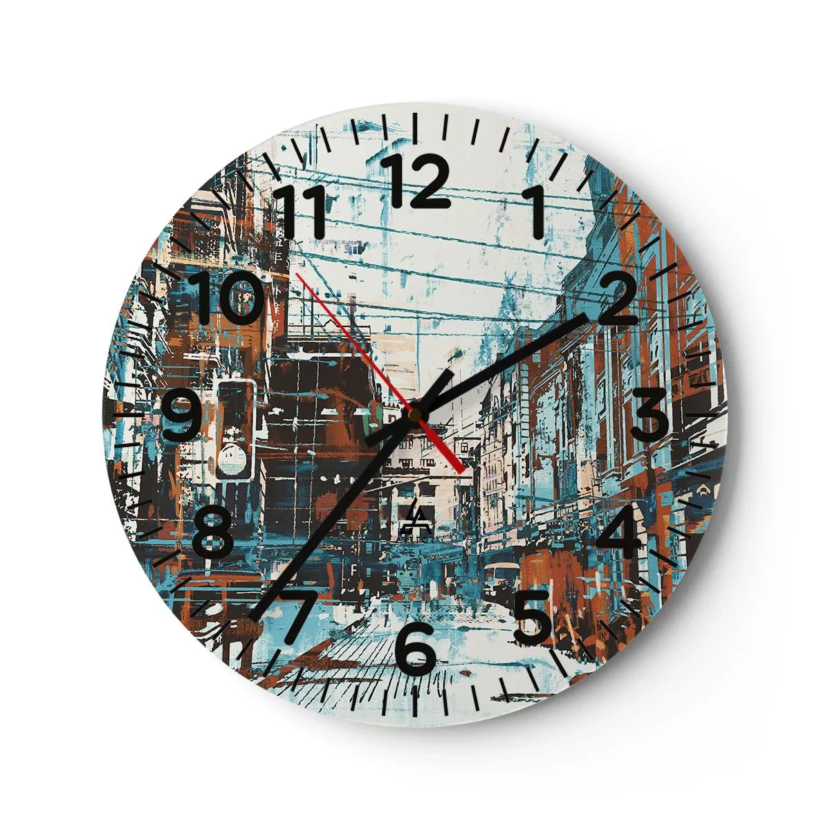 Horloge murale - Pendule murale - Un sentier de ville usé - 40x40 cm