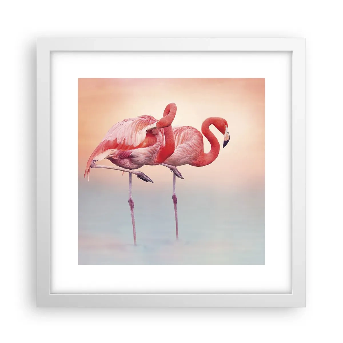 Affiche dans un cadre blanc - Poster - Dans les couleurs du soleil couchant - 30x30 cm