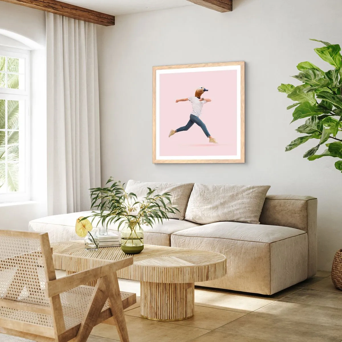 Affiche dans un chêne clair - Poster - Une pincée d'absurdité - 30x30 cm