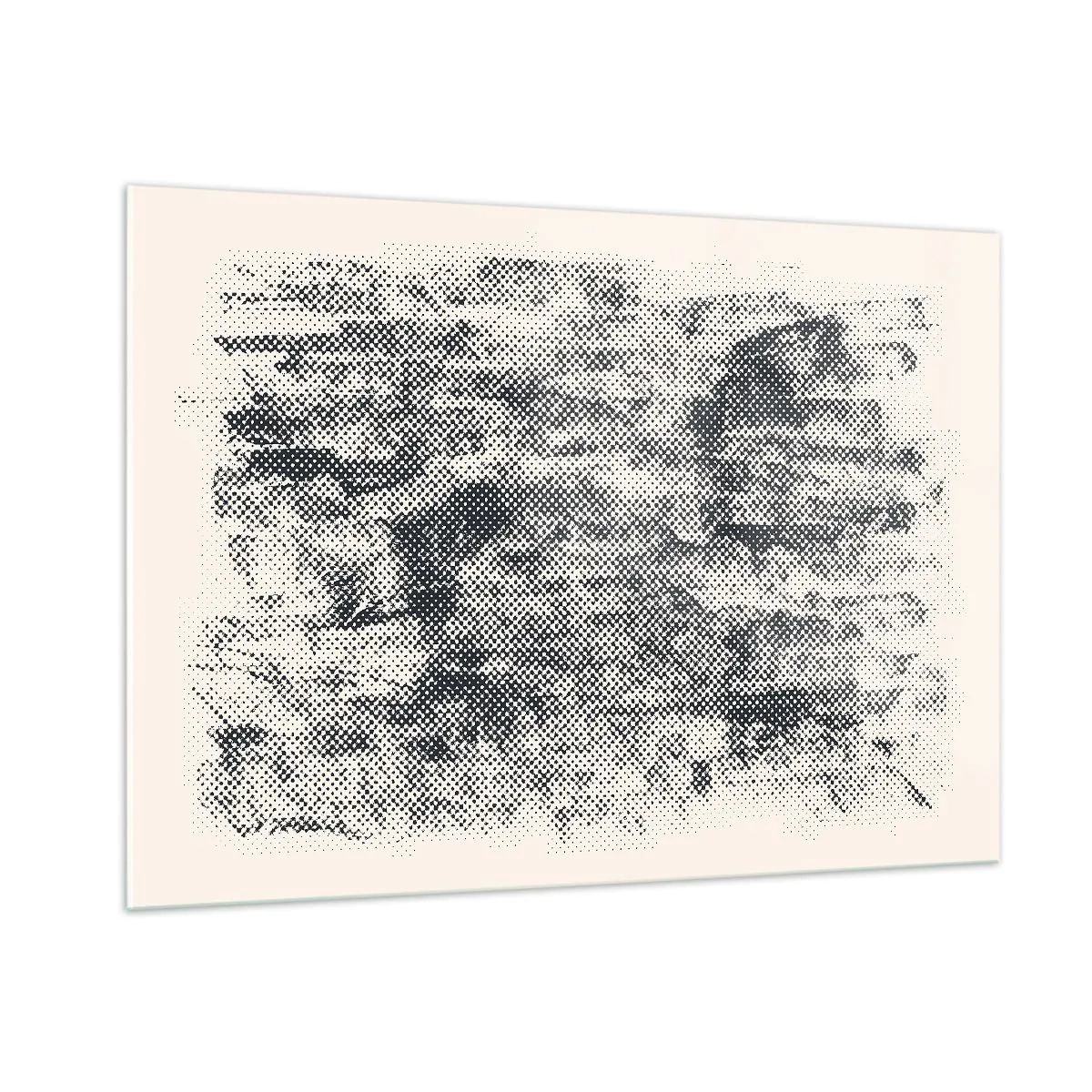 Impression sur verre - Image sur verre - Abstraction en noir et blanc avec un effet de flou - 100x70cm - Composition brumeuse - Décoration murale moderne pour le salon et la chambre ARTTOR