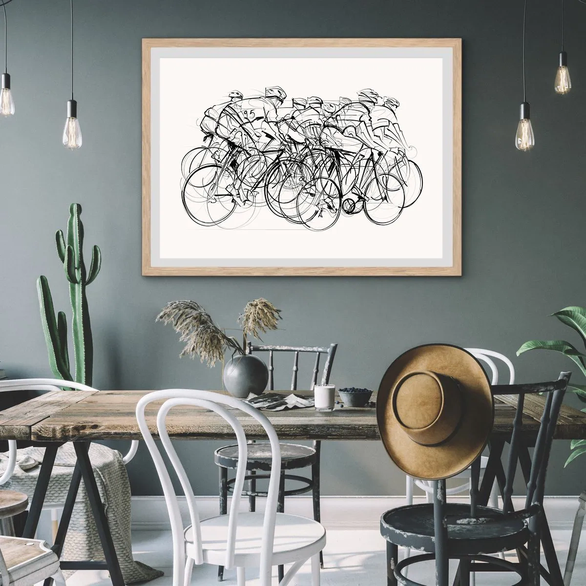 Affiche dans un chêne clair - Poster - Ensemble en équipe - 50x40 cm