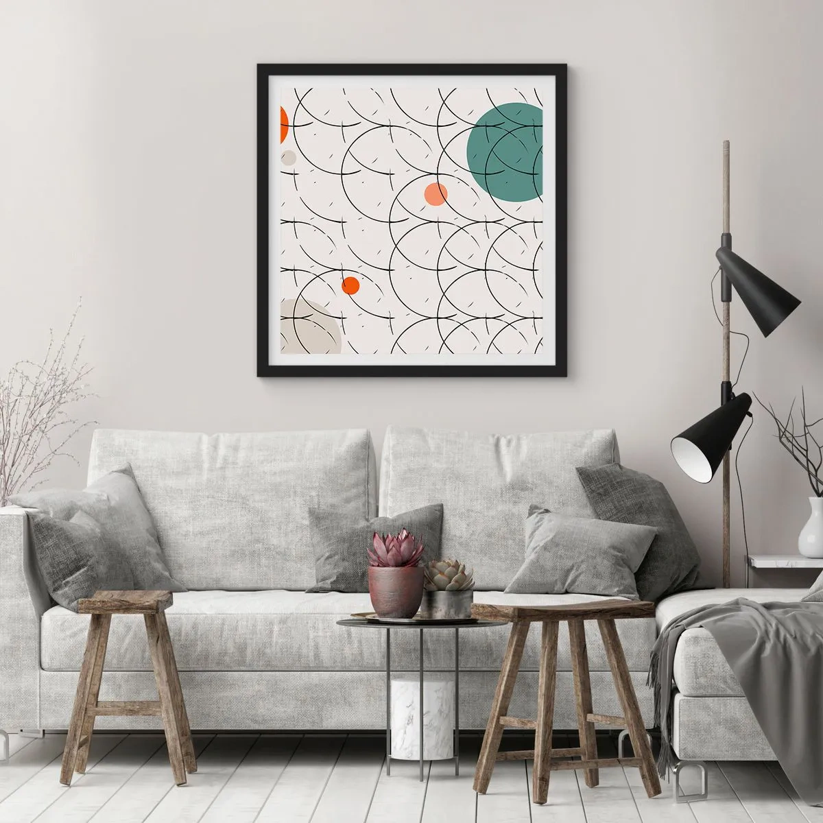 Affiche dans un cadre noir - Poster - Dans l'esprit pop art - 30x30 cm