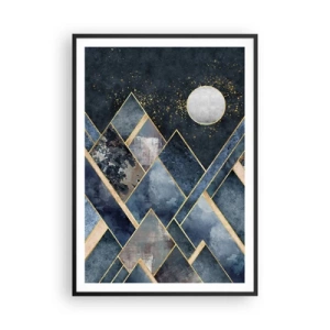 Affiche dans un cadre noir - Poster - Paysage géométrique - 70x100 cm