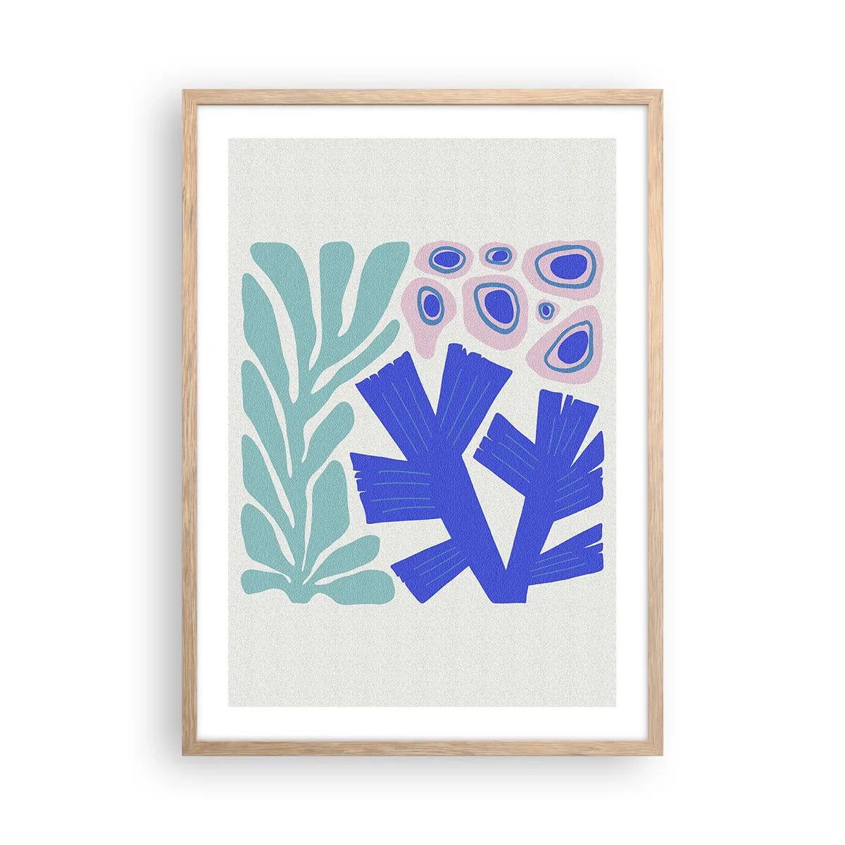 Affiche dans un chêne clair - Poster - Jardin sous-marin - 50x70 cm