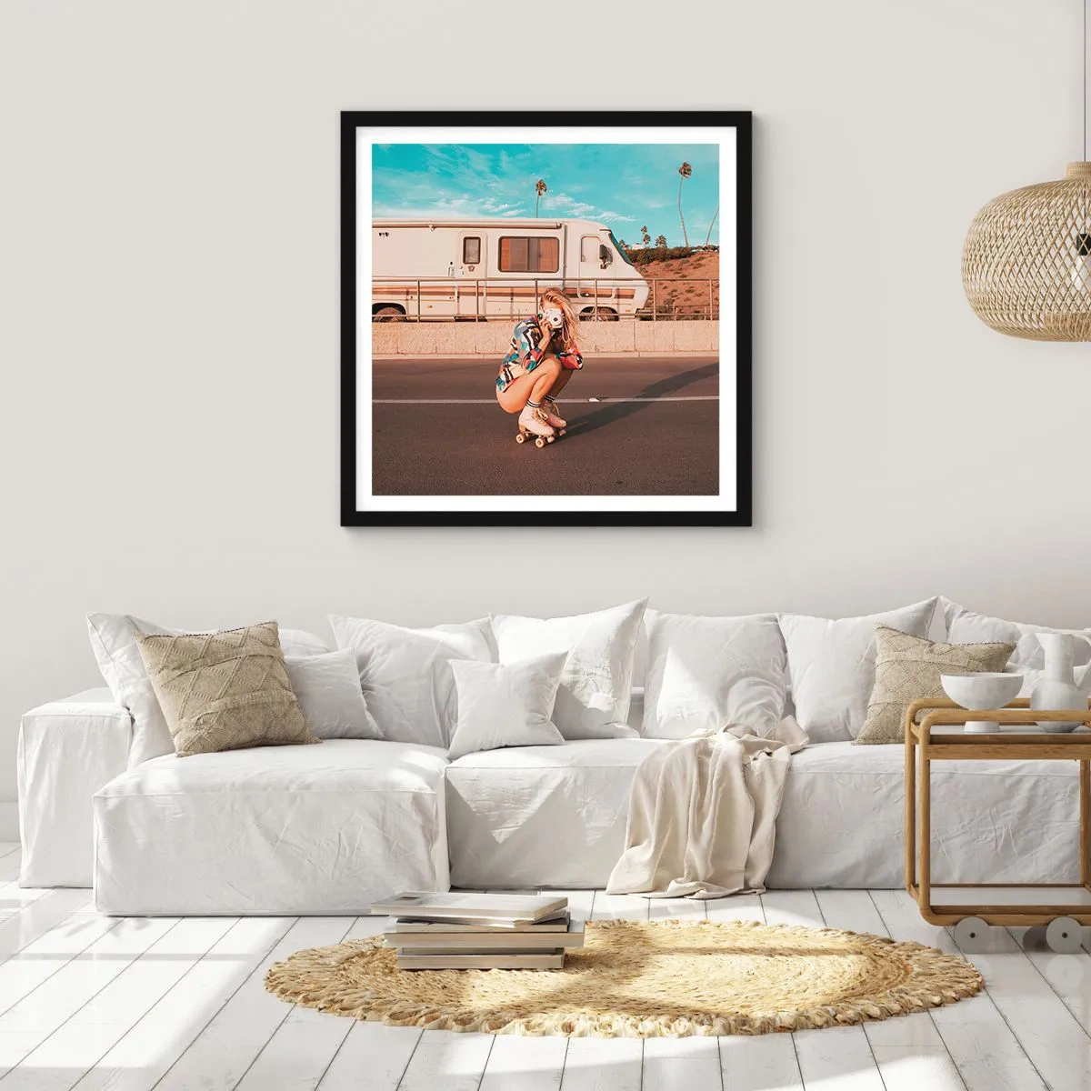 Affiche dans un cadre noir - Poster - Souriez s'il-vous-plait! - 60x60 cm