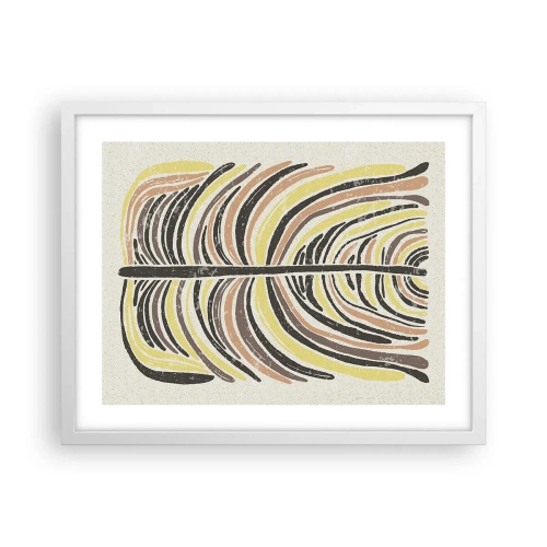 Affiche dans un cadre blanc - Poster - Abstraction pleine de vie - 50x40 cm
