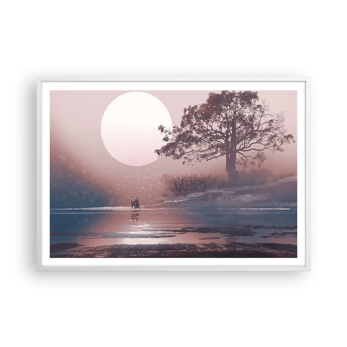 Affiche dans un cadre blanc - Poster - Merveilles de la nuit - 100x70 cm