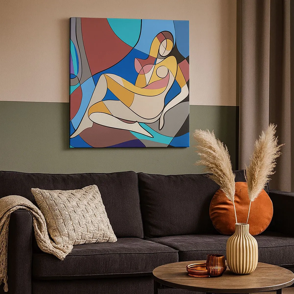 Impression sur toile - Image sur toile - Nu cubiste - 30x30 cm