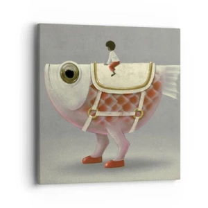 Impression sur toile - Image sur toile - Le cavalier poisson - 40x40 cm