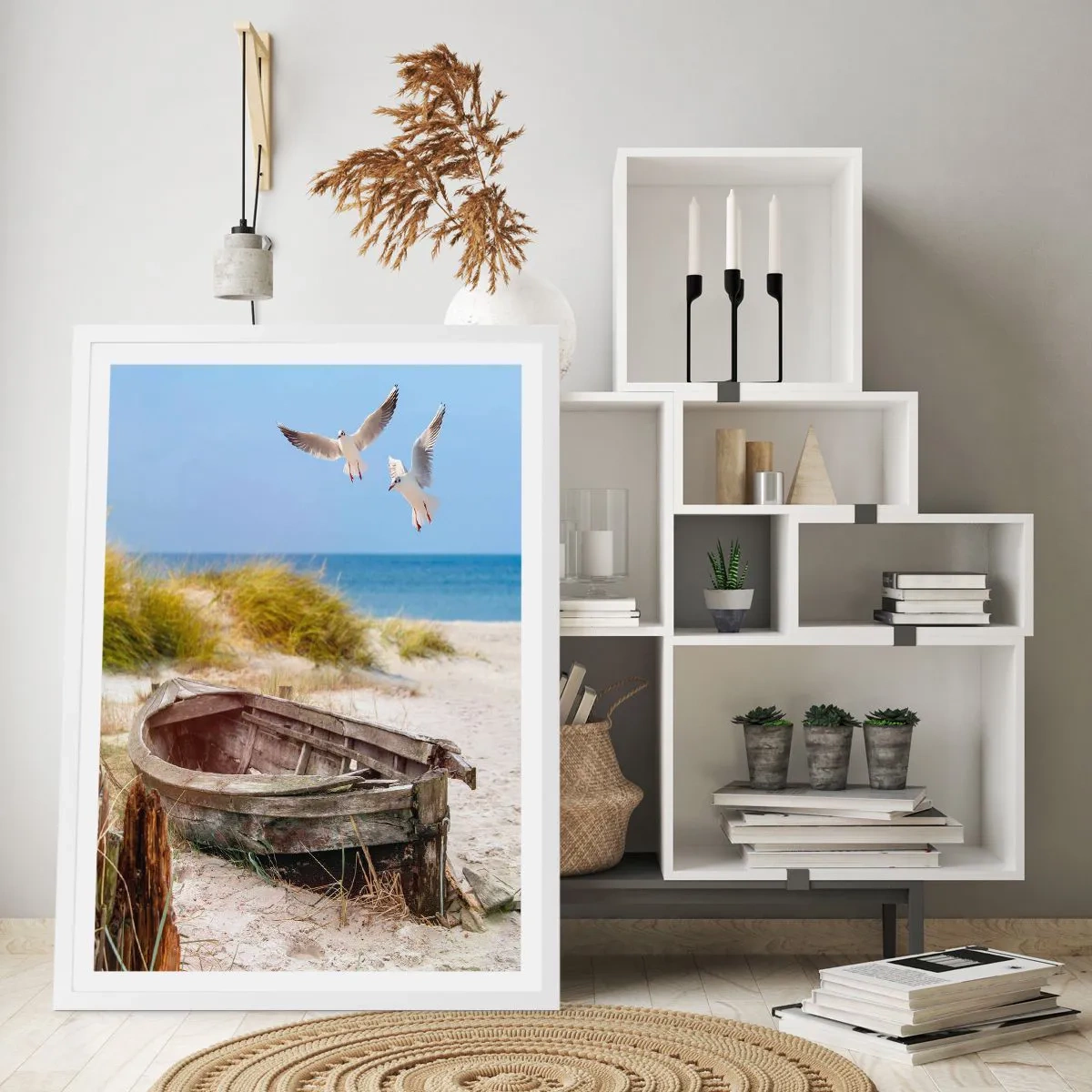 Affiche dans un cadre blanc - Poster - Bain de vent - 40x50 cm