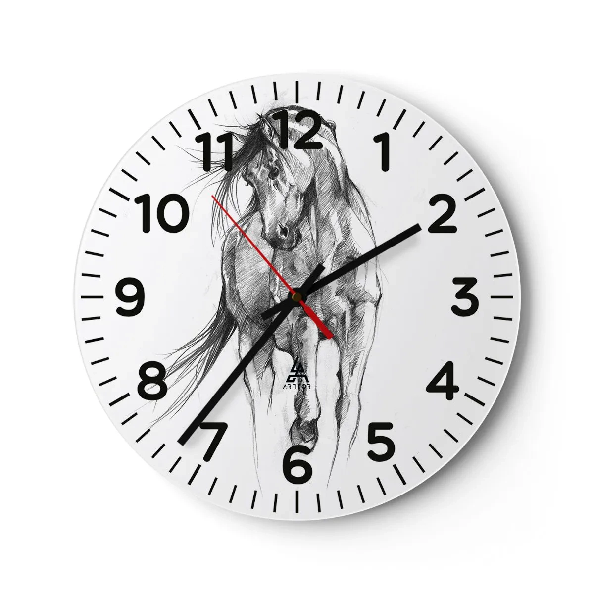 Horloge murale - Pendule murale - D'un trot gracieux - 40x40 cm