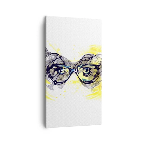 Impression sur toile - Image sur toile - À travers des lunettes bleues - 45x80 cm