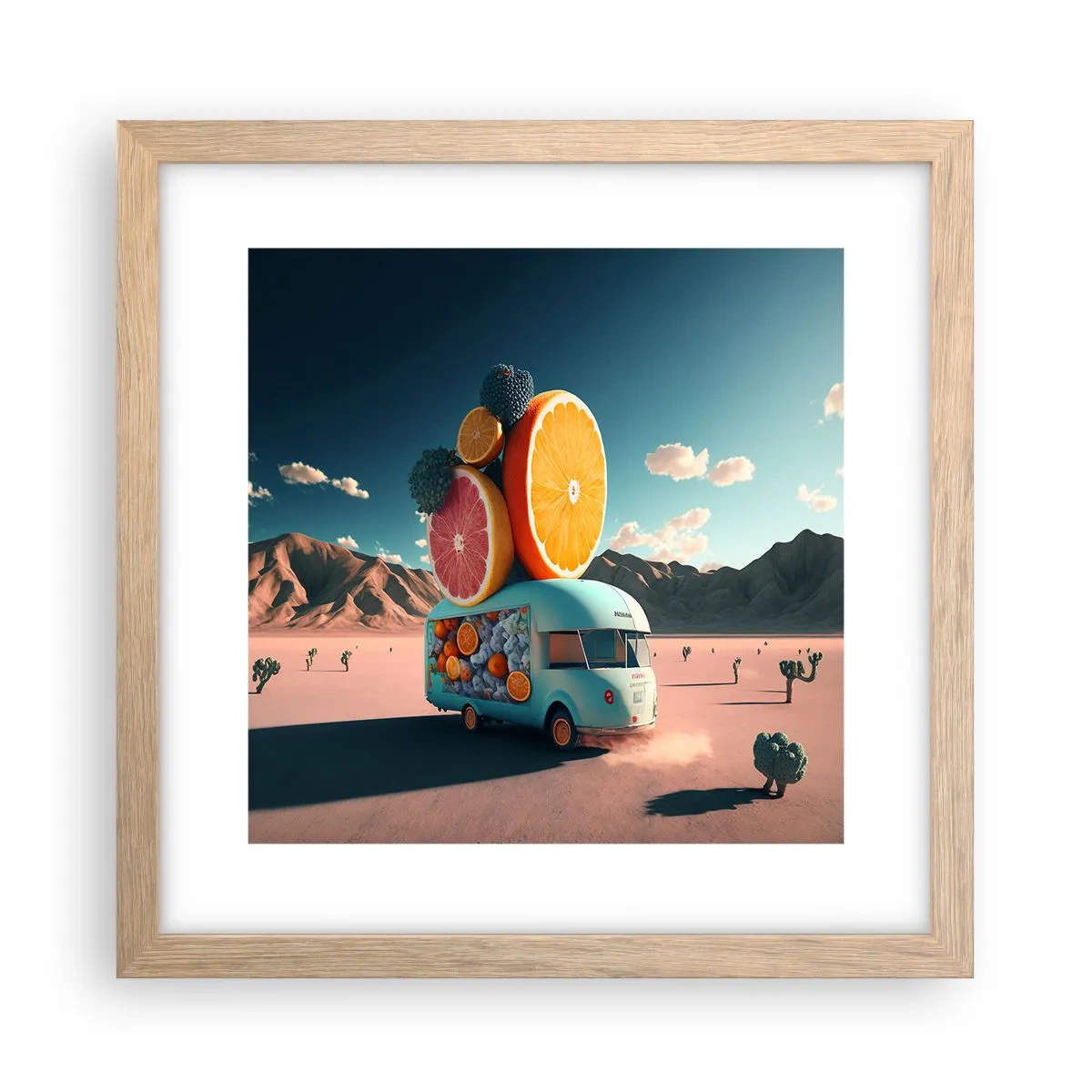 Affiche dans un chêne clair - Poster - Le goût des vacances - 30x30 cm