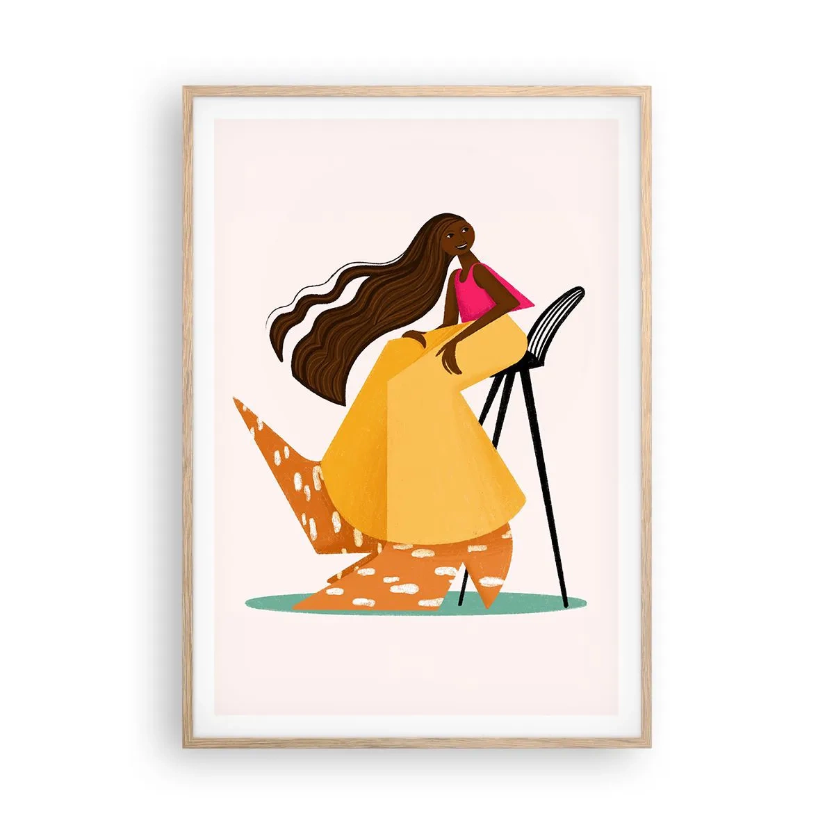 Affiche dans un chêne clair - Poster - La mode est aussi amusante - 70x100 cm