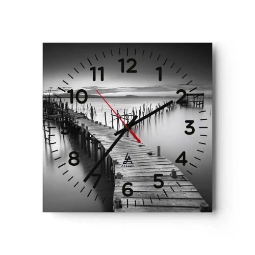 Horloge murale - Pendule murale - La paix d'un rivage oublié - 40x40 cm