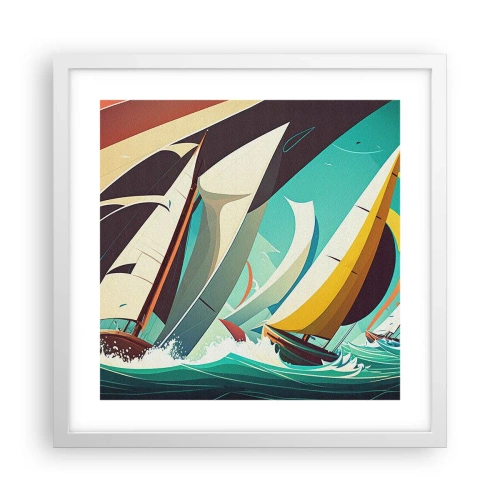 Affiche dans un cadre blanc - Poster - Bonne chance avec les éléments - 40x40 cm