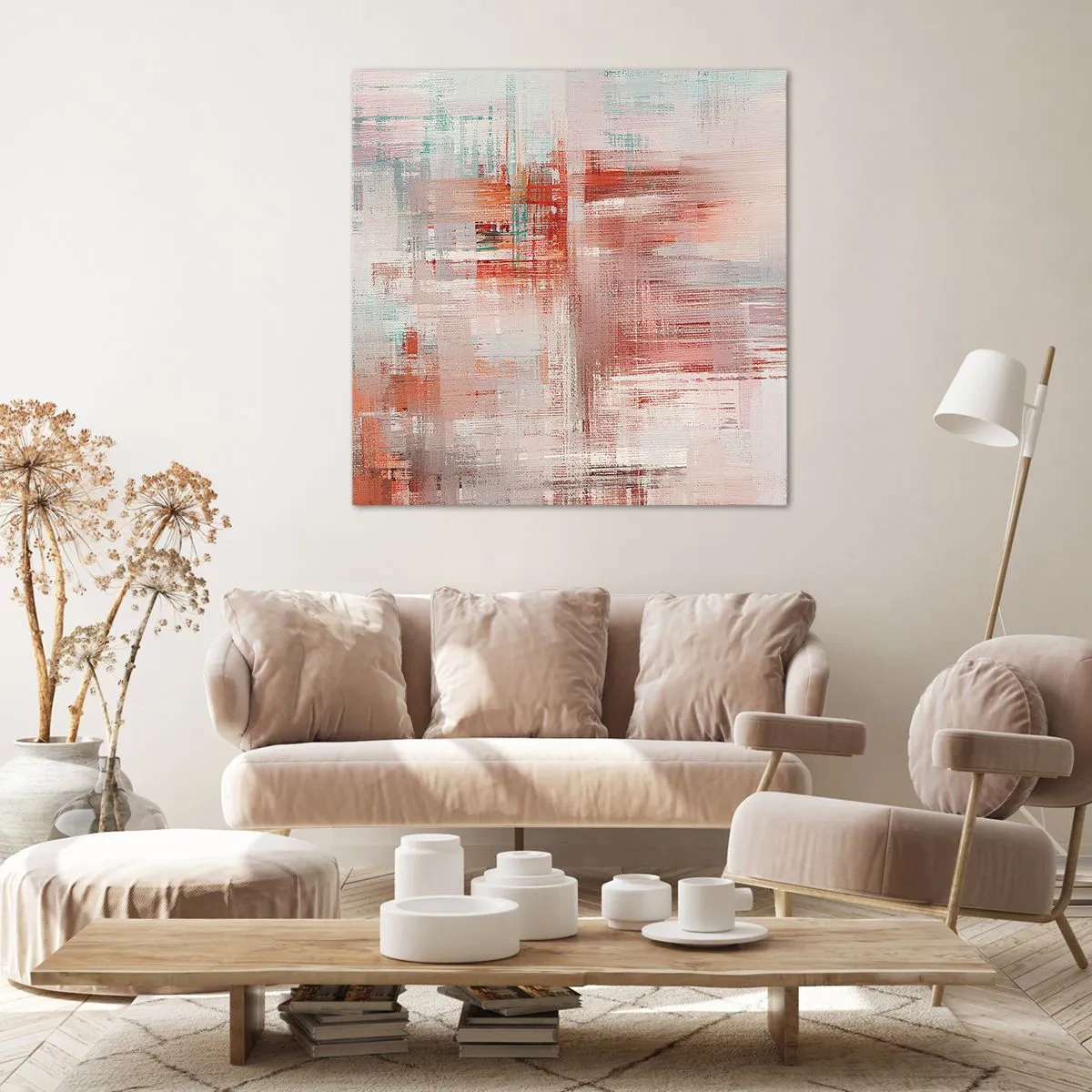 Impression sur toile - Image sur toile - Brumeux. Mais rose - 30x30 cm