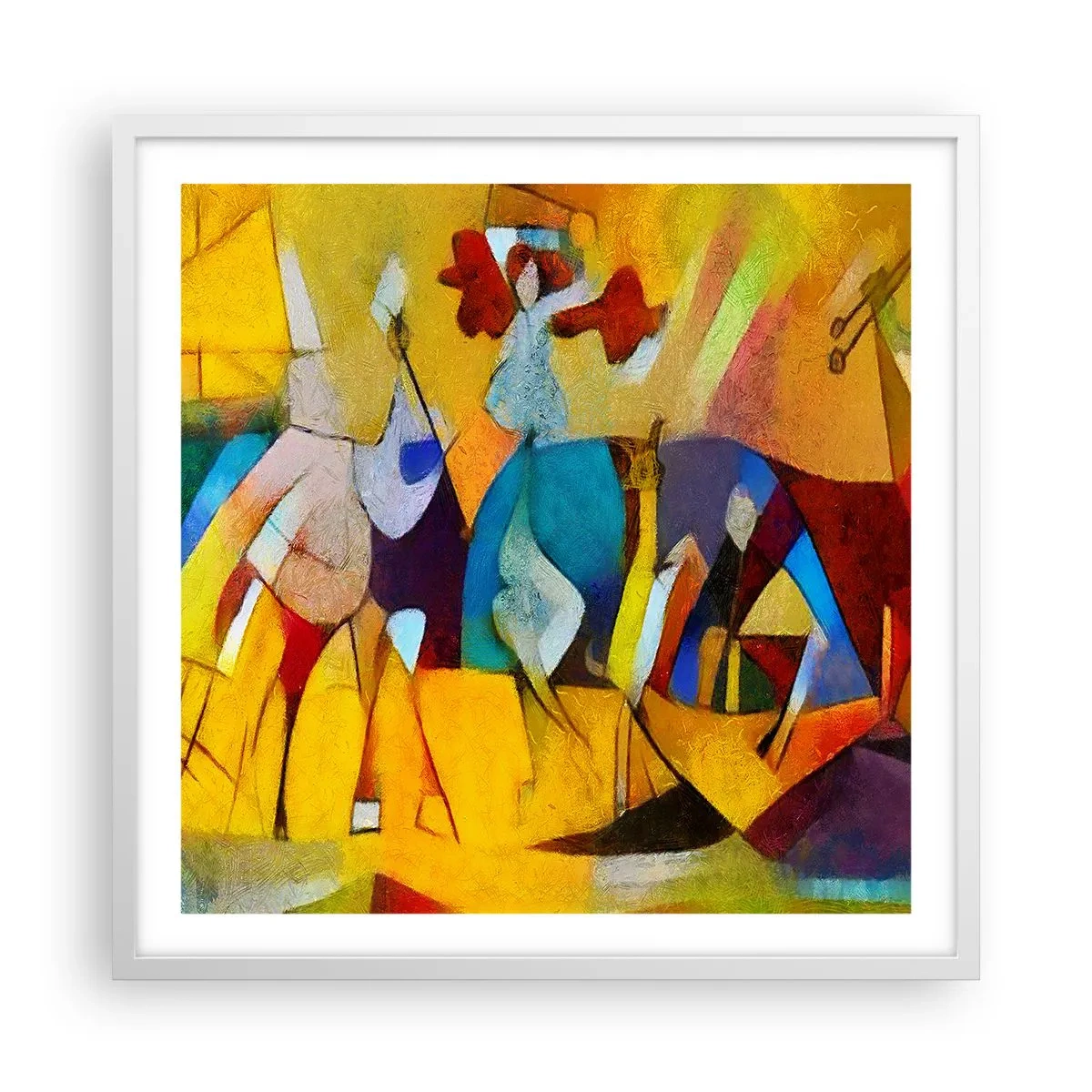 Affiche dans un cadre blanc - Poster - Soleil - vie - joie - 60x60 cm