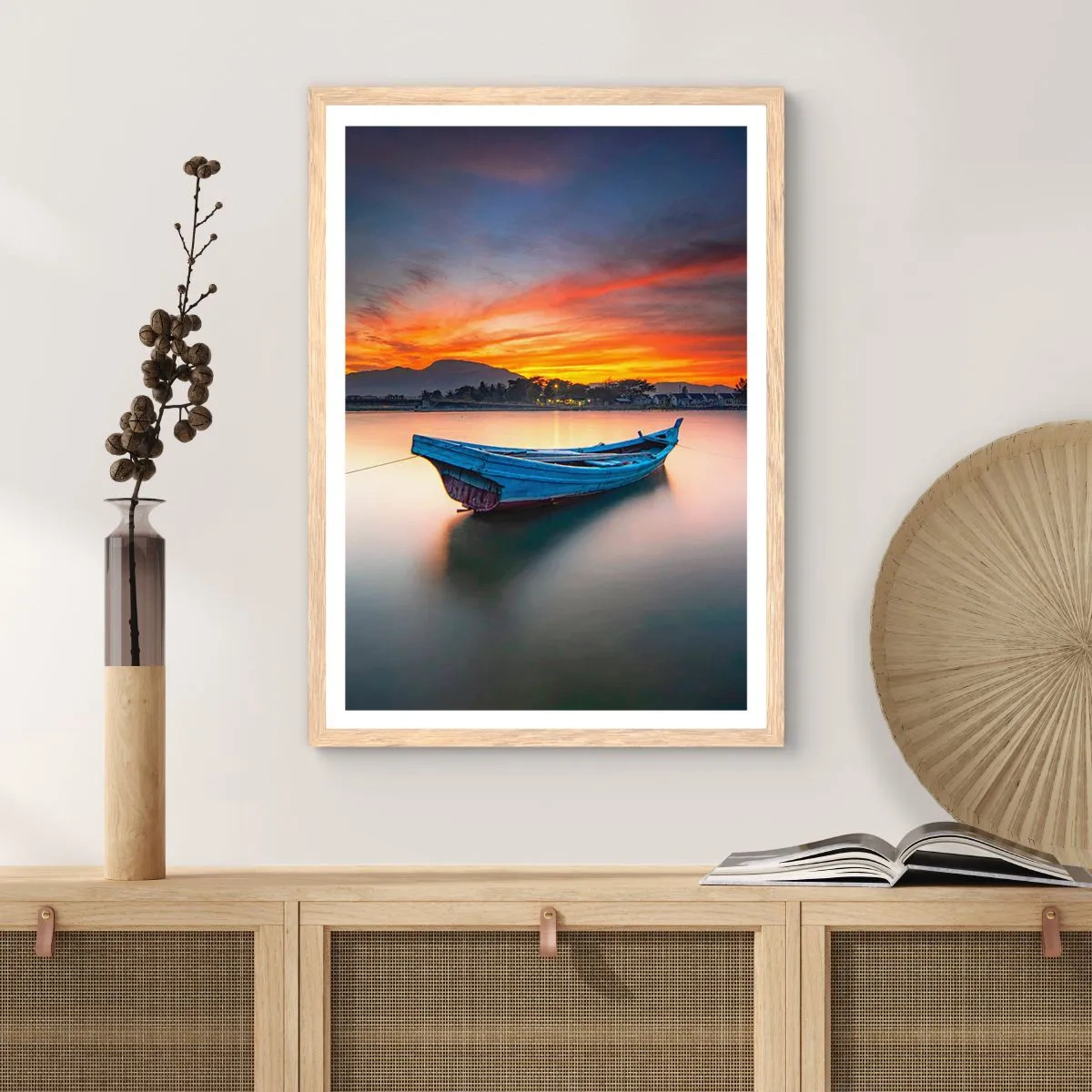 Affiche dans un chêne clair - Poster - Une bonne nuit arrive - 50x70 cm