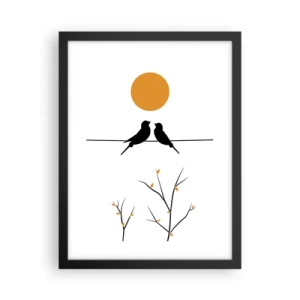 Affiche dans un cadre noir - Poster - Soirée pour rossignols - 30x40 cm