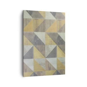 Impression sur toile - Image sur toile - Composition géométrique de triangles aux tons terreux - 50x70cm - Suivant l'angle du triangle - Décoration murale moderne pour le salon et la chambre ARTTOR