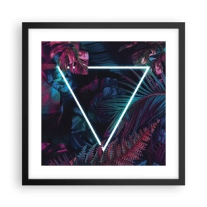 Affiche dans un cadre noir - Poster - Jardin de style disco - 40x40 cm