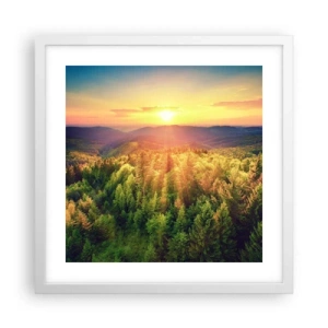 Affiche dans un cadre blanc - Poster - Monts et sommets - 40x40 cm