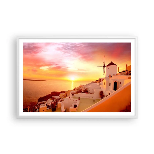 Affiche dans un cadre blanc - Poster - Fondre en blanc et or - 91x61 cm