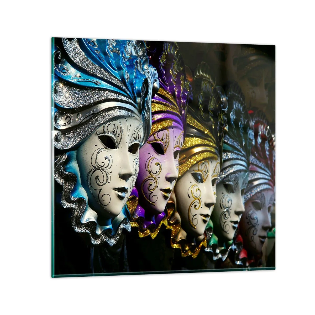 Impression sur verre - Image sur verre - Mystère en or et argent - 40x40 cm