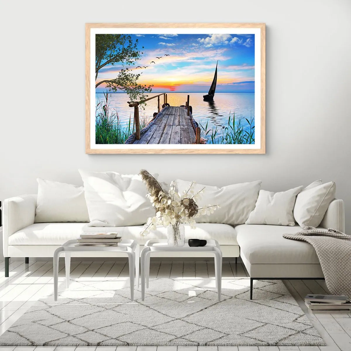 Affiche dans un chêne clair - Poster - Bonsoir! - 91x61 cm