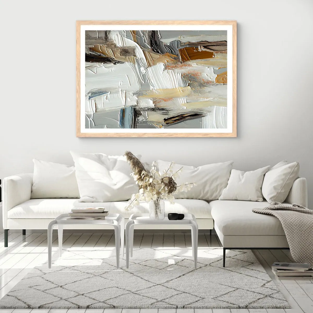 Affiche dans un chêne clair - Poster - Couches colorées - 50x40 cm