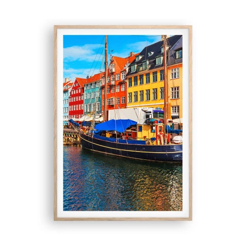 Affiche dans un chêne clair - Poster - Quai joyeux - 70x100 cm