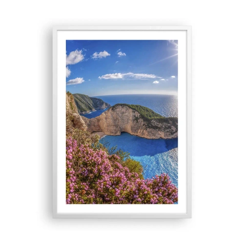 Affiche dans un cadre blanc - Poster - Mes super vacances grecques - 50x70 cm