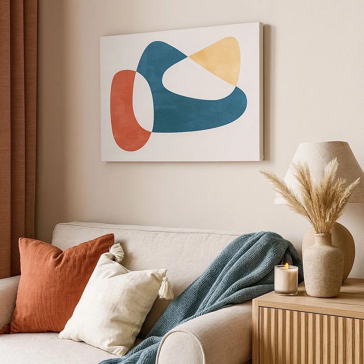 Impression sur toile - Image sur toile - Formes abstraites aux couleurs harmonieuses - 70x50cm - Influences et métamorphoses - Décoration murale moderne pour le salon et la chambre ARTTOR