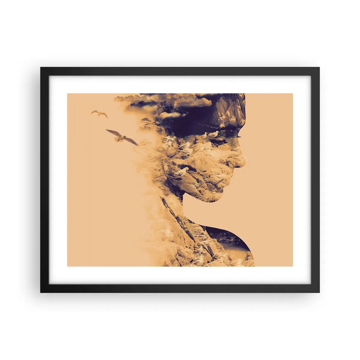 Affiche dans un cadre noir - Poster - Beauté de la nature - 50x40 cm
