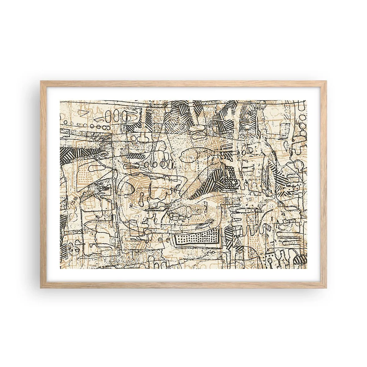 Affiche dans un chêne clair - Poster - Il attend d'être décodé - 70x50 cm