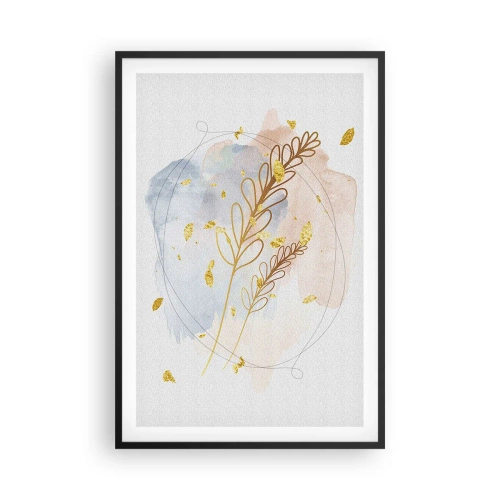 Affiche dans un cadre noir - Poster - Explosion d'or - 61x91 cm