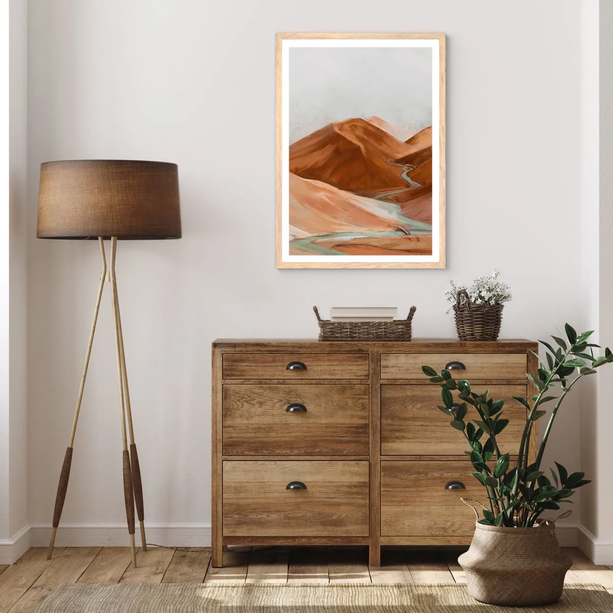 Affiche dans un chêne clair - Poster - A la source - 30x40 cm