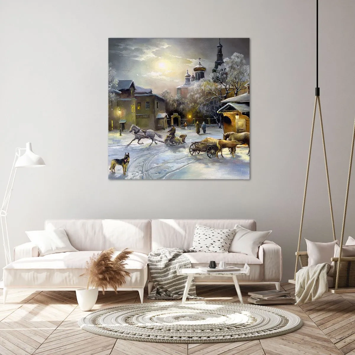 Impression sur toile - Image sur toile - La magie de l'hiver russe - 40x40 cm