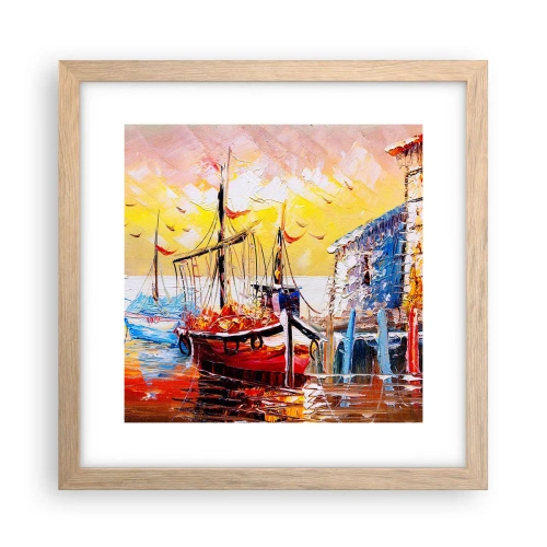 Affiche dans un chêne clair - Poster - Bon retour - 30x30 cm