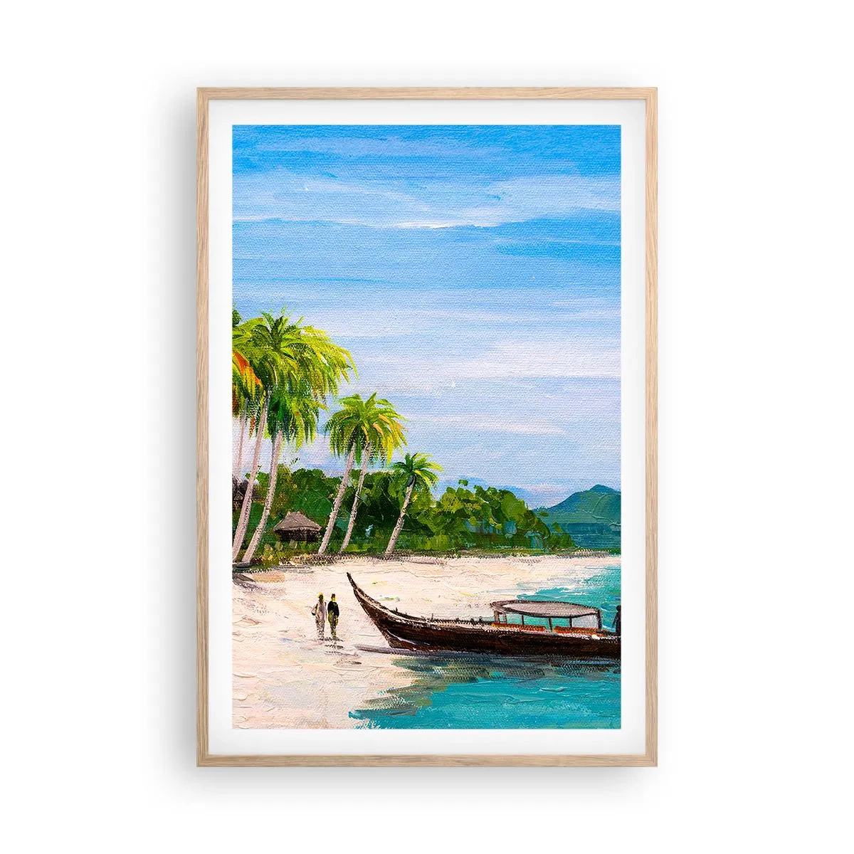 Affiche dans un chêne clair - Poster - Rêve exotique - 61x91 cm